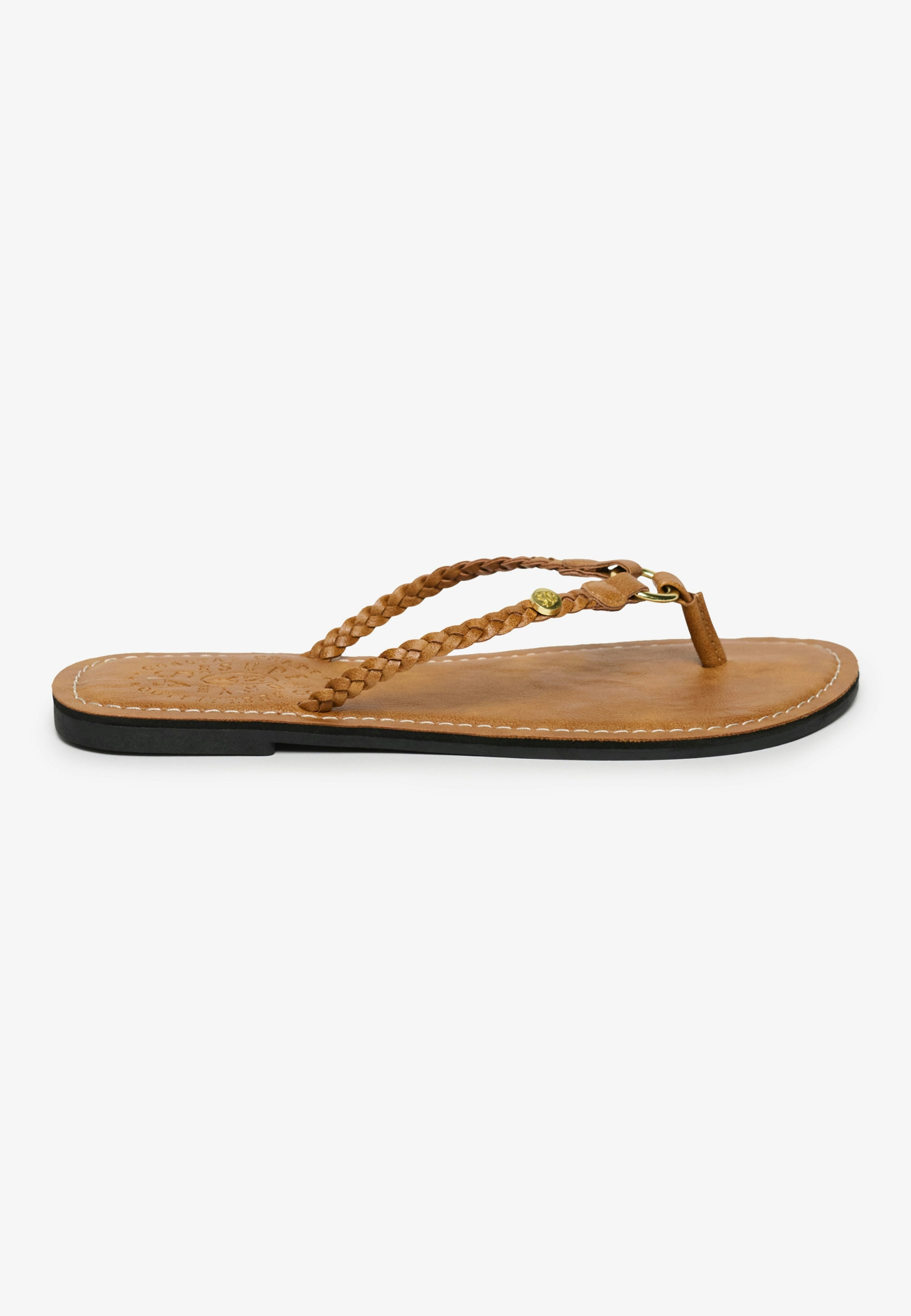 Faux Leather Braided Flip Flop