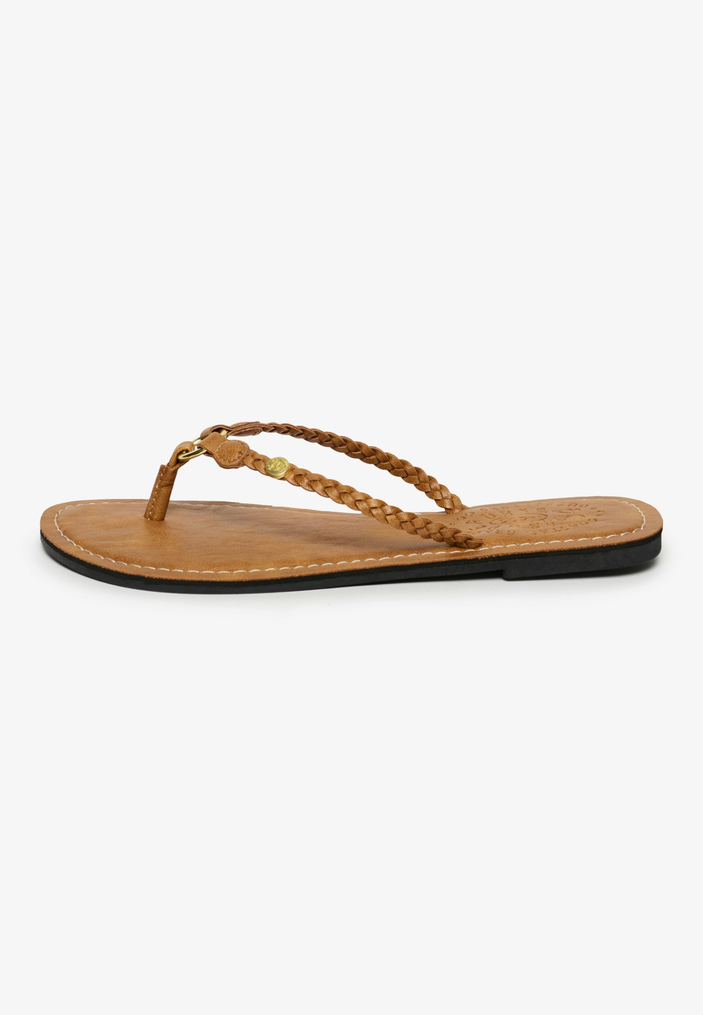 Faux Leather Braided Flip Flop