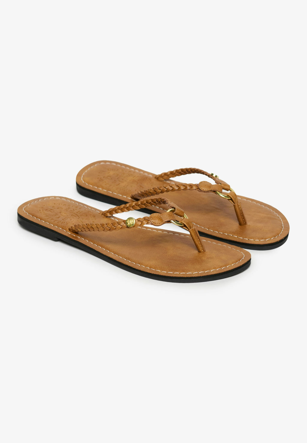 Faux Leather Braided Flip Flop