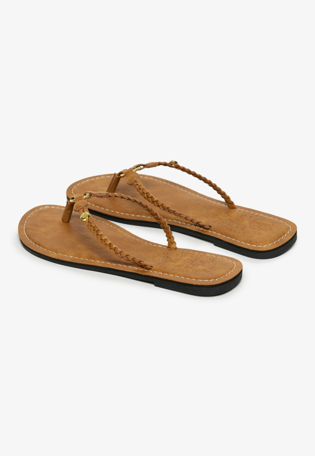Faux Leather Braided Flip Flop