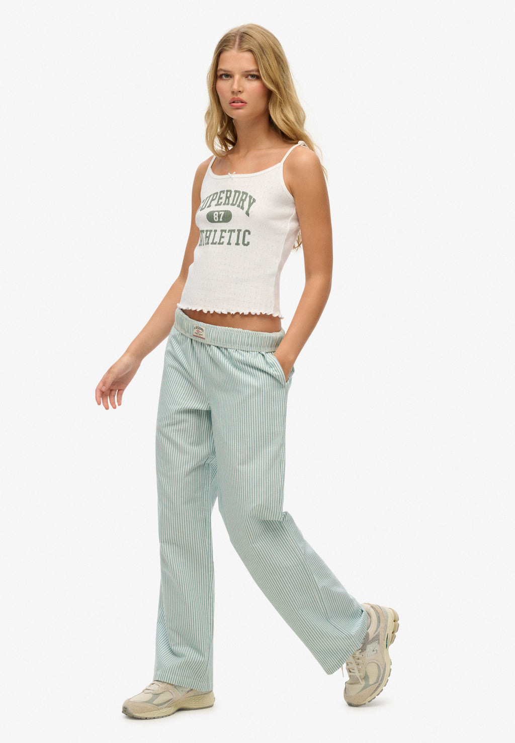 Cotton Stripe Elastic Trouser