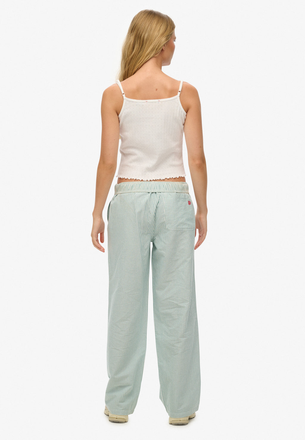 Cotton Stripe Elastic Trouser