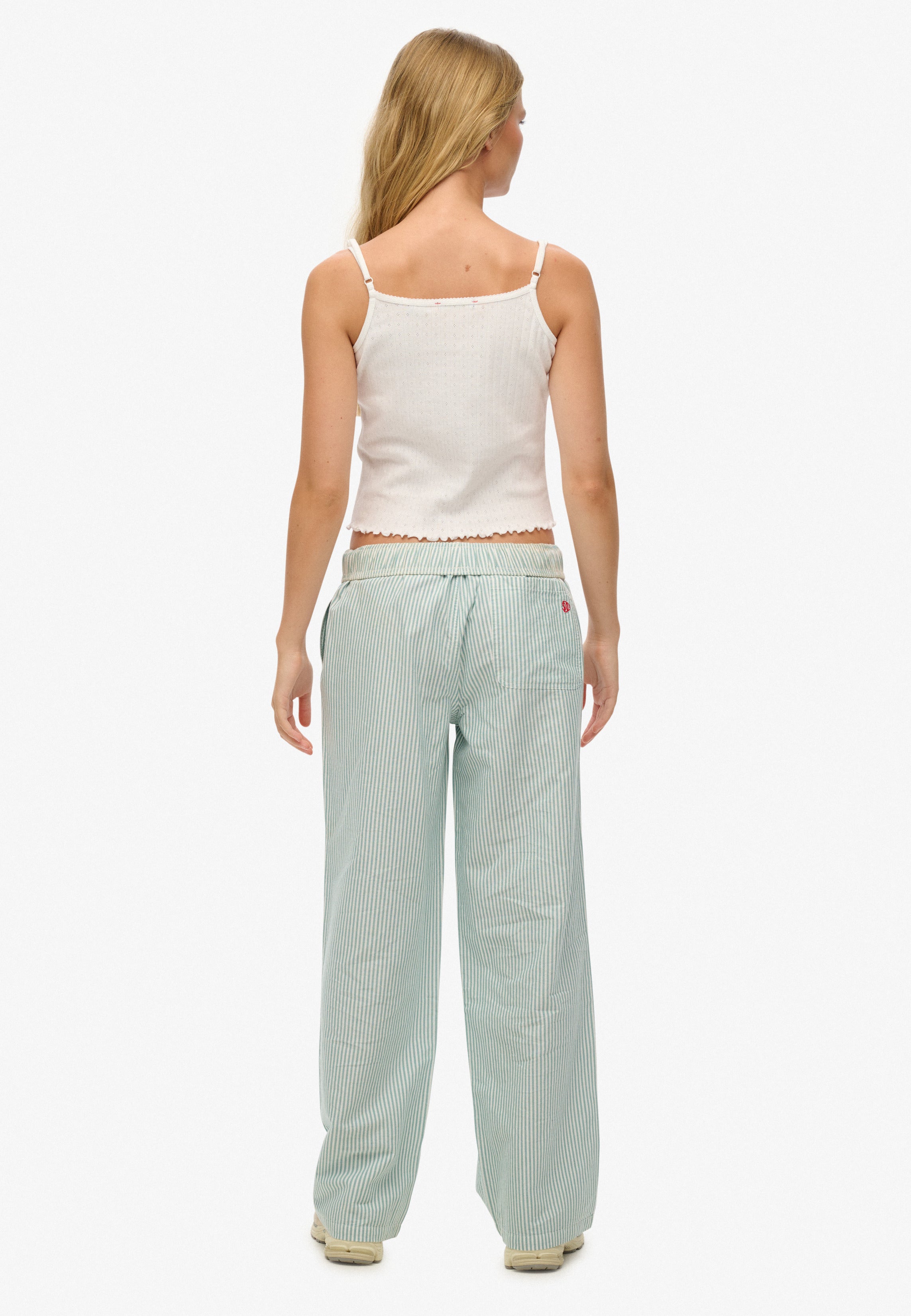 Cotton Stripe Elastic Trouser