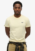 Essential Logo Emb Tee — Pastel Yellow Navy