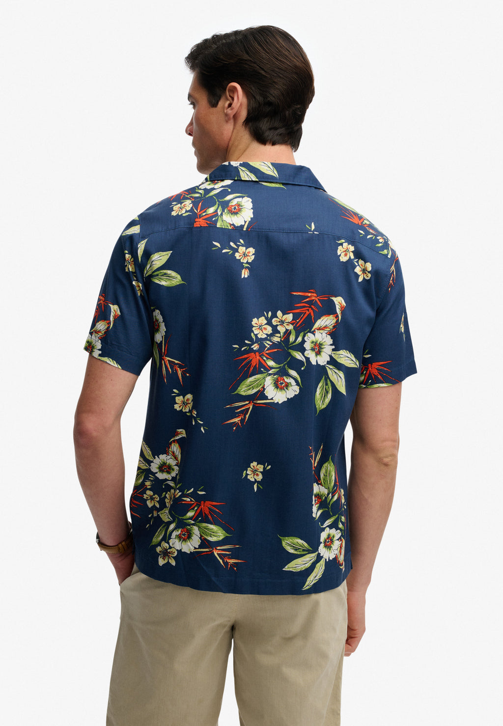Hawaiian Print S/s Shirt — Cabana Navy