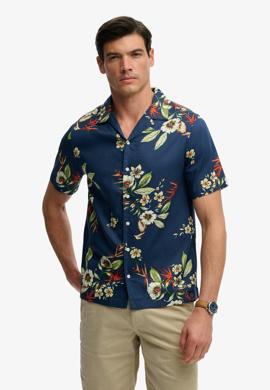 Hawaiian Print S/s Shirt