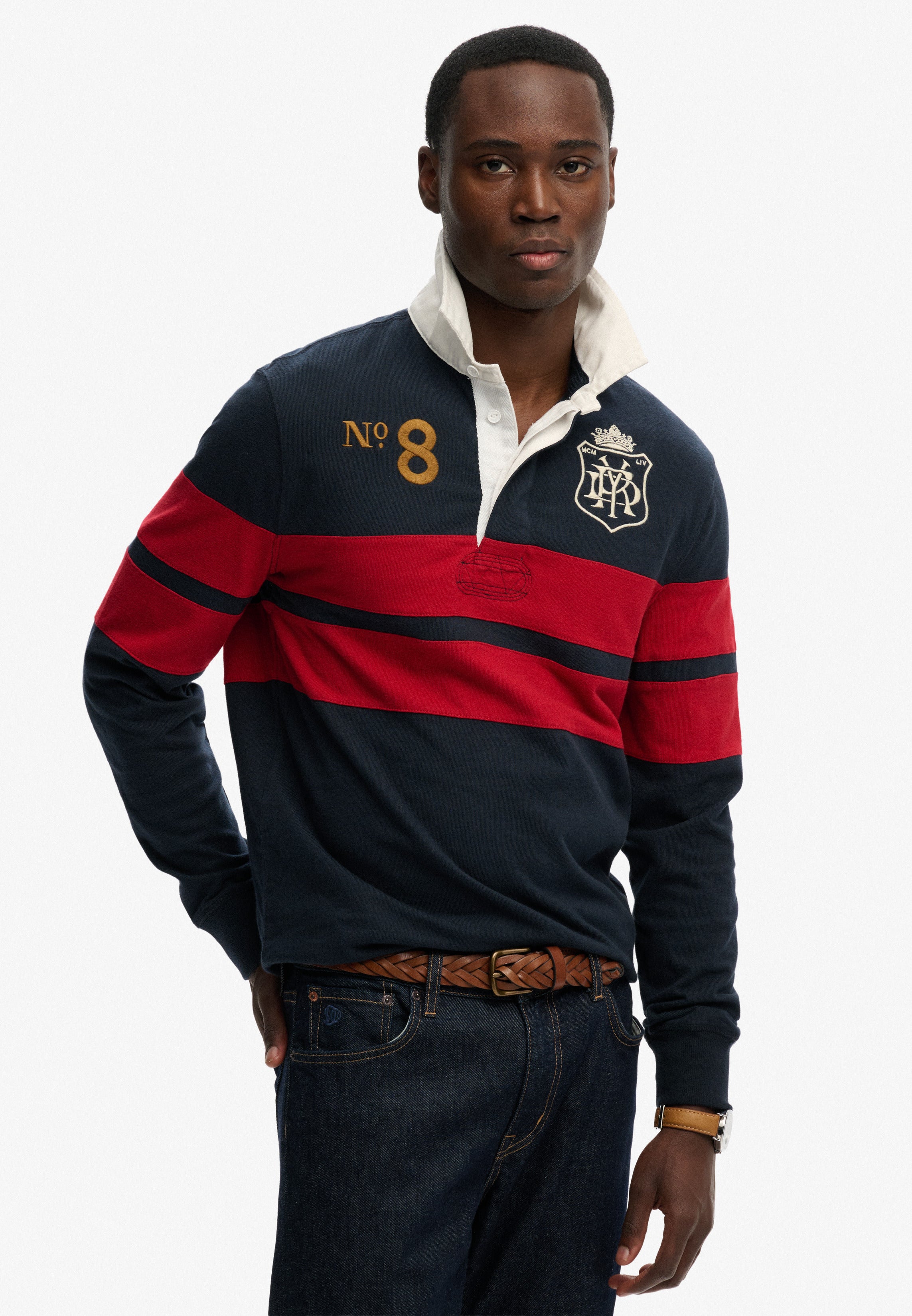 Double Emblem Stripe Rugby