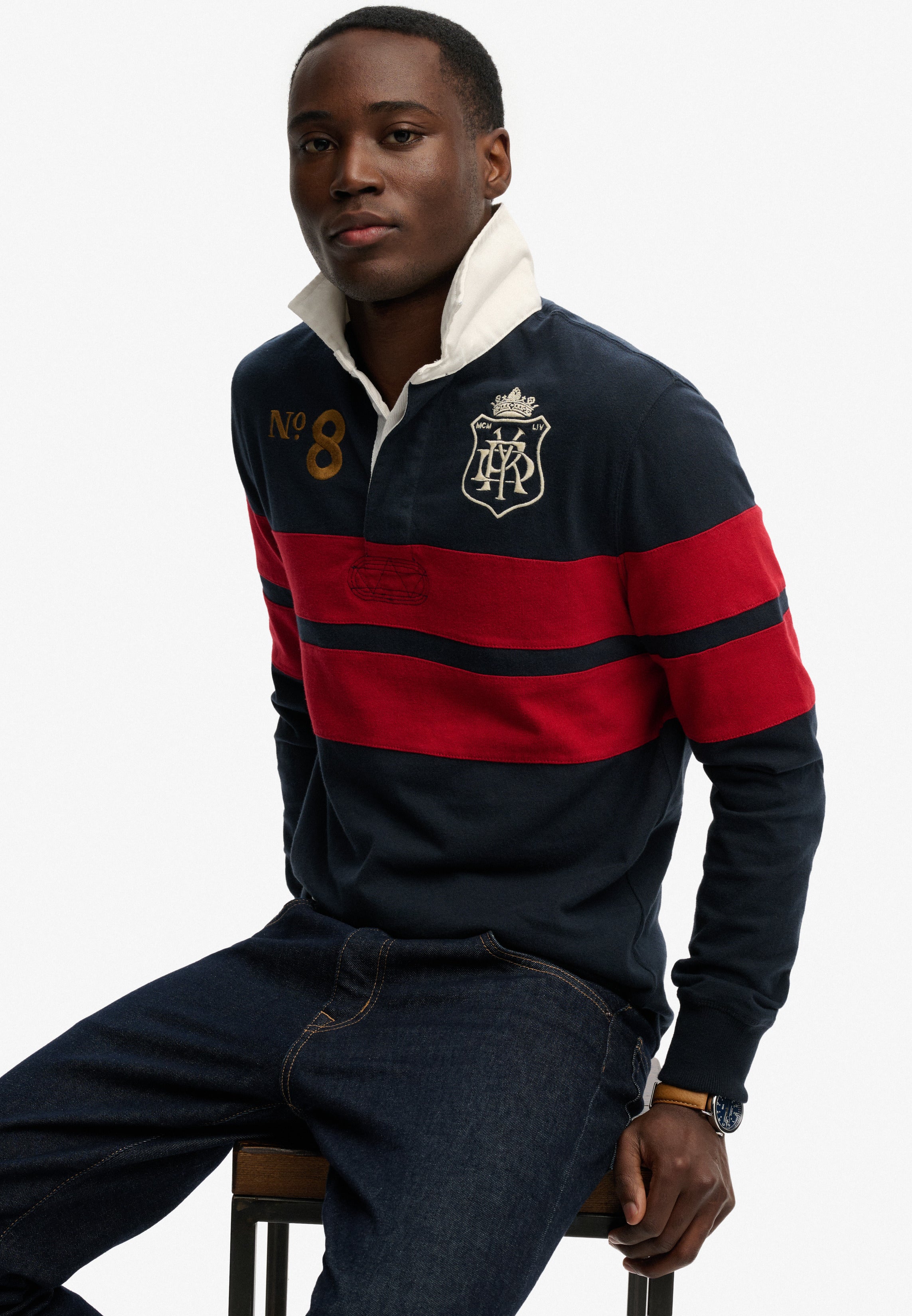 Double Emblem Stripe Rugby