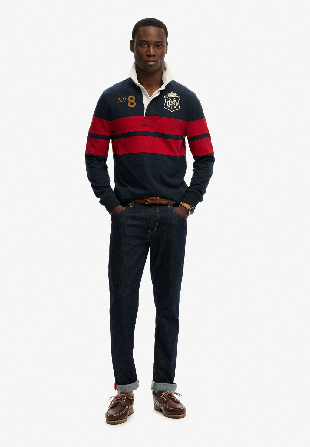 Double Emblem Stripe Rugby