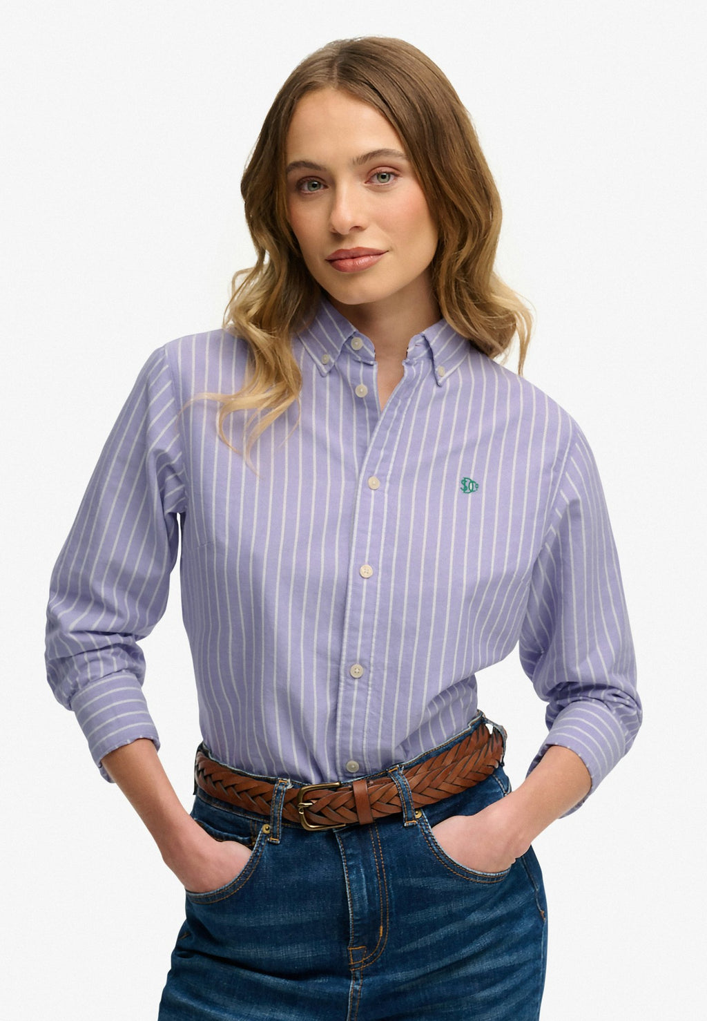 Slim Oxford Bd L/s Shirt — Fresh Lavender White