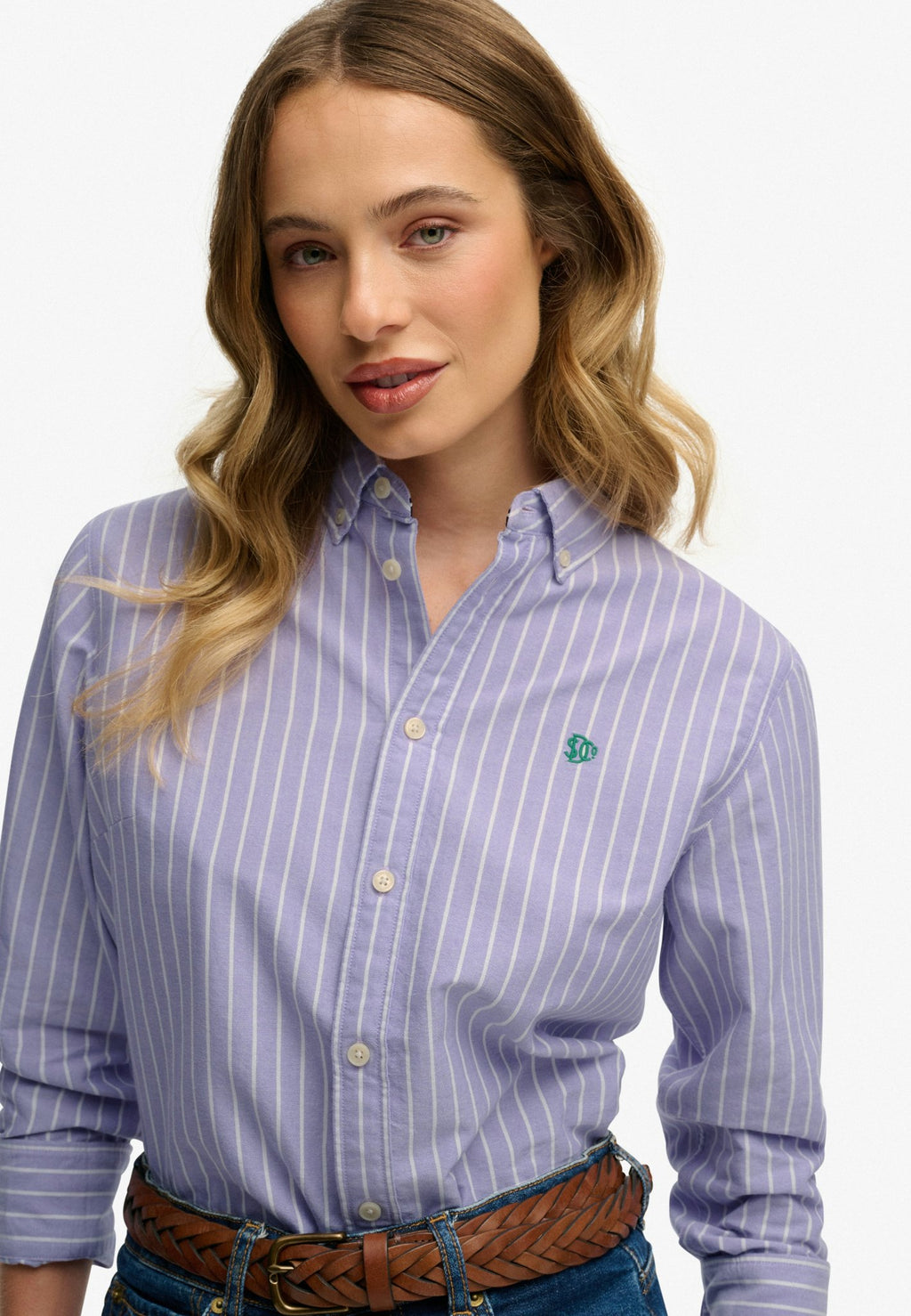 Slim Oxford Bd L/s Shirt — Fresh Lavender White