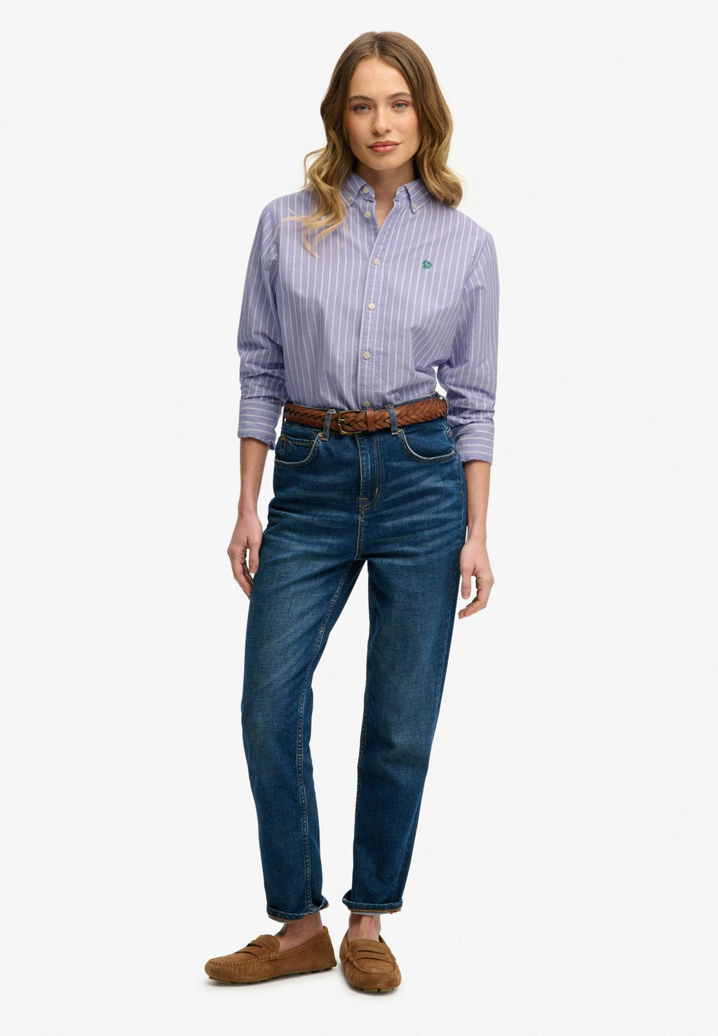 Slim Oxford Bd L/s Shirt — Fresh Lavender White