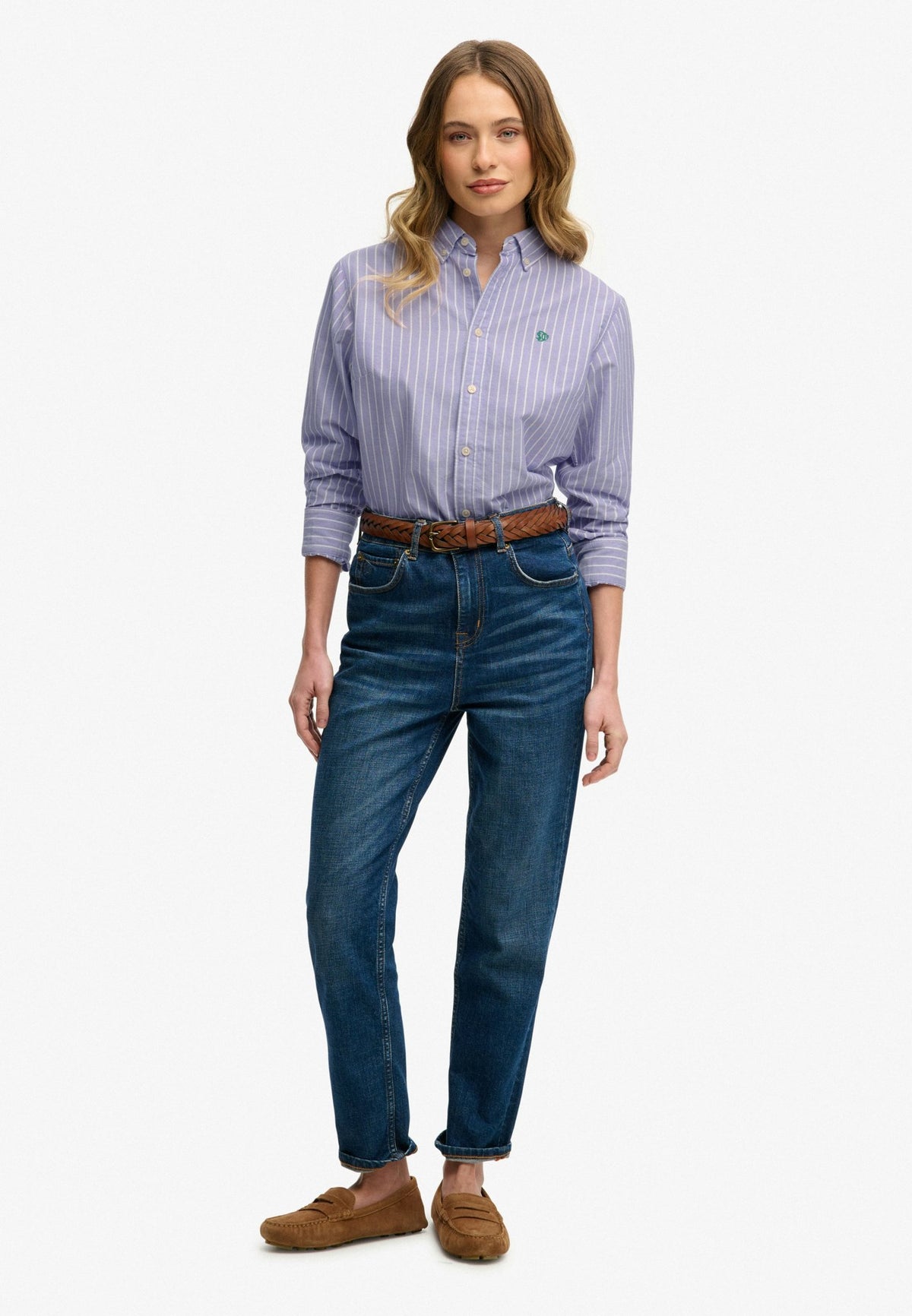 Slim Oxford Bd L/s Shirt — Fresh Lavender White