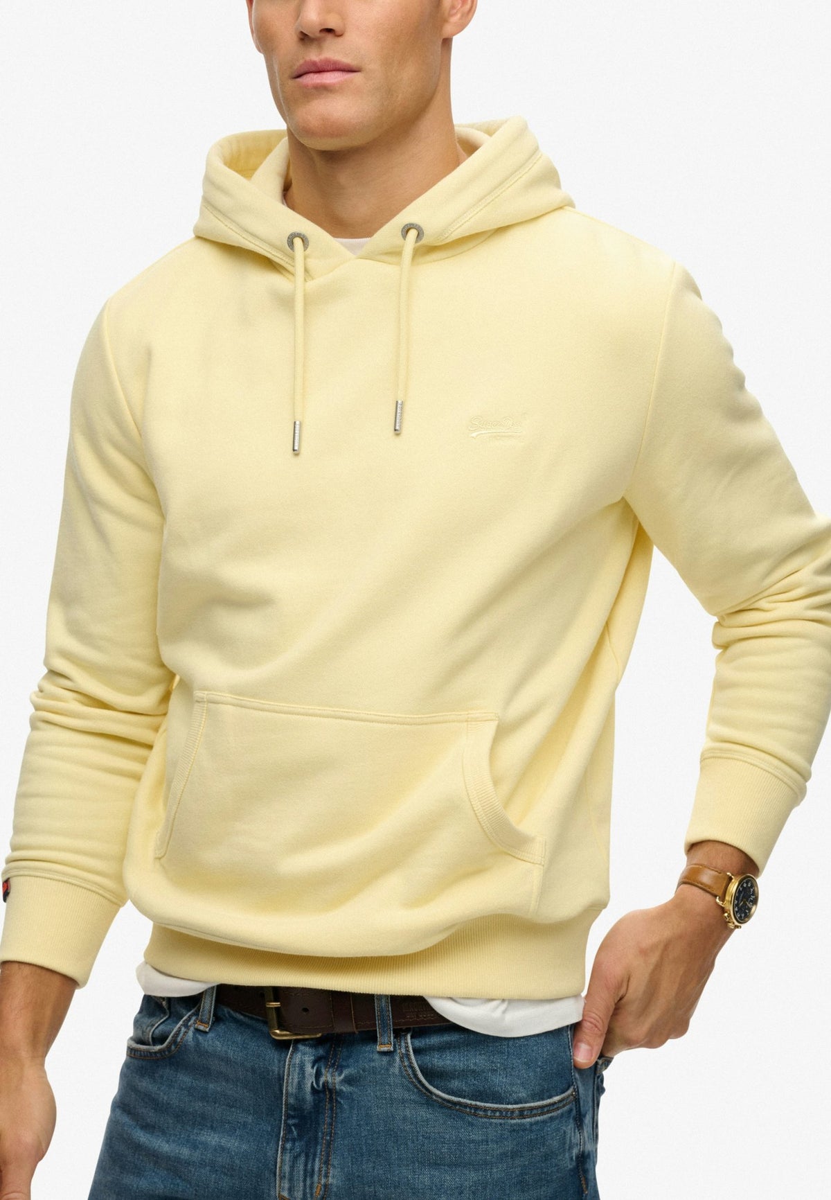 Essential Logo Hoodie Hb — Pastel Yellow