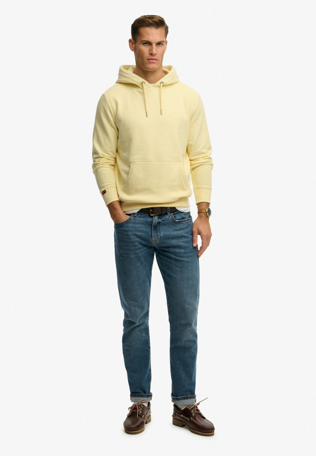 Essential Logo Hoodie Hb — Pastel Yellow