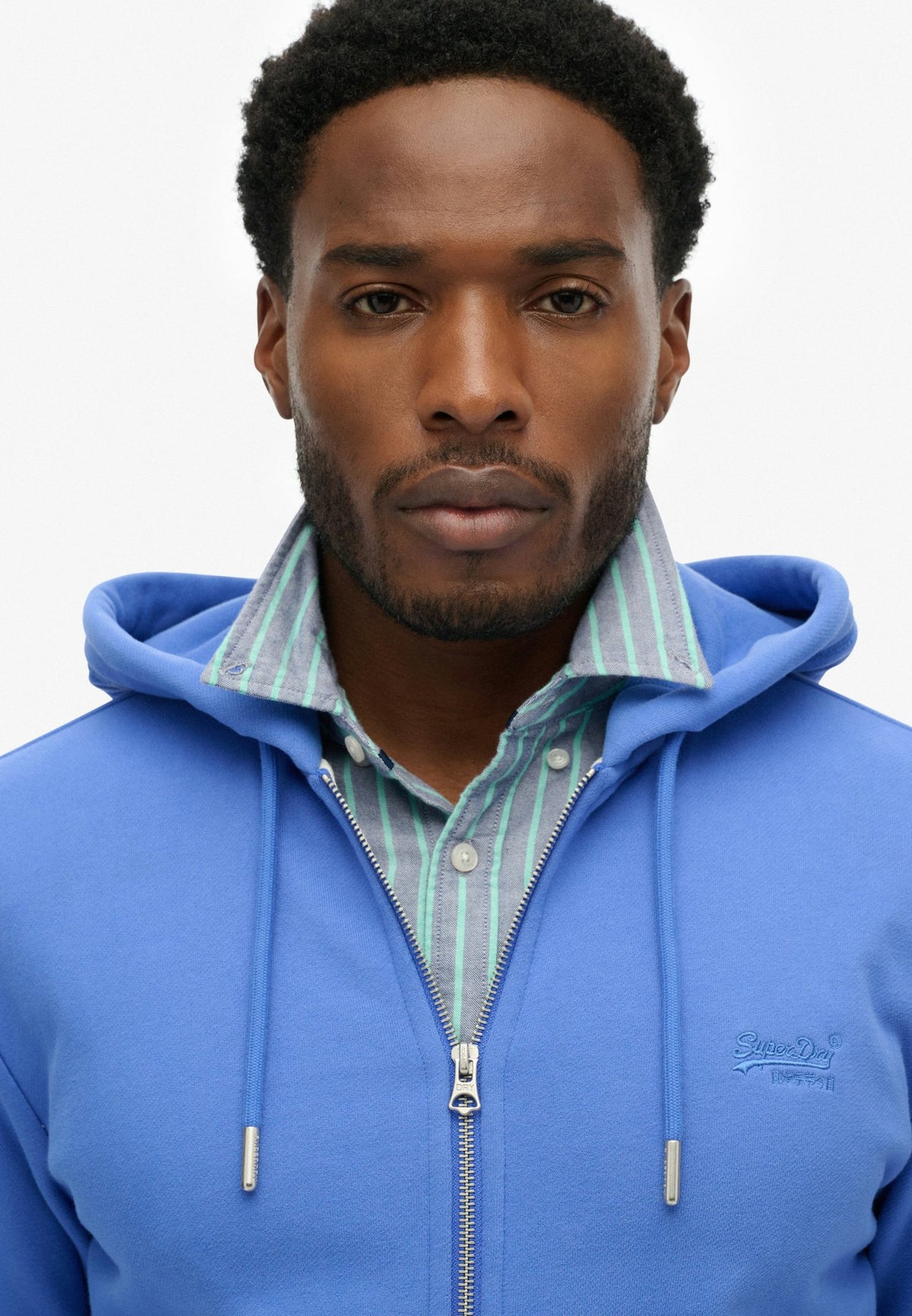 Essential Logo Zip Hoodie Hb — Chambray Blue