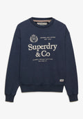 Luxe Casual Emb Loose Crew — Richest Navy