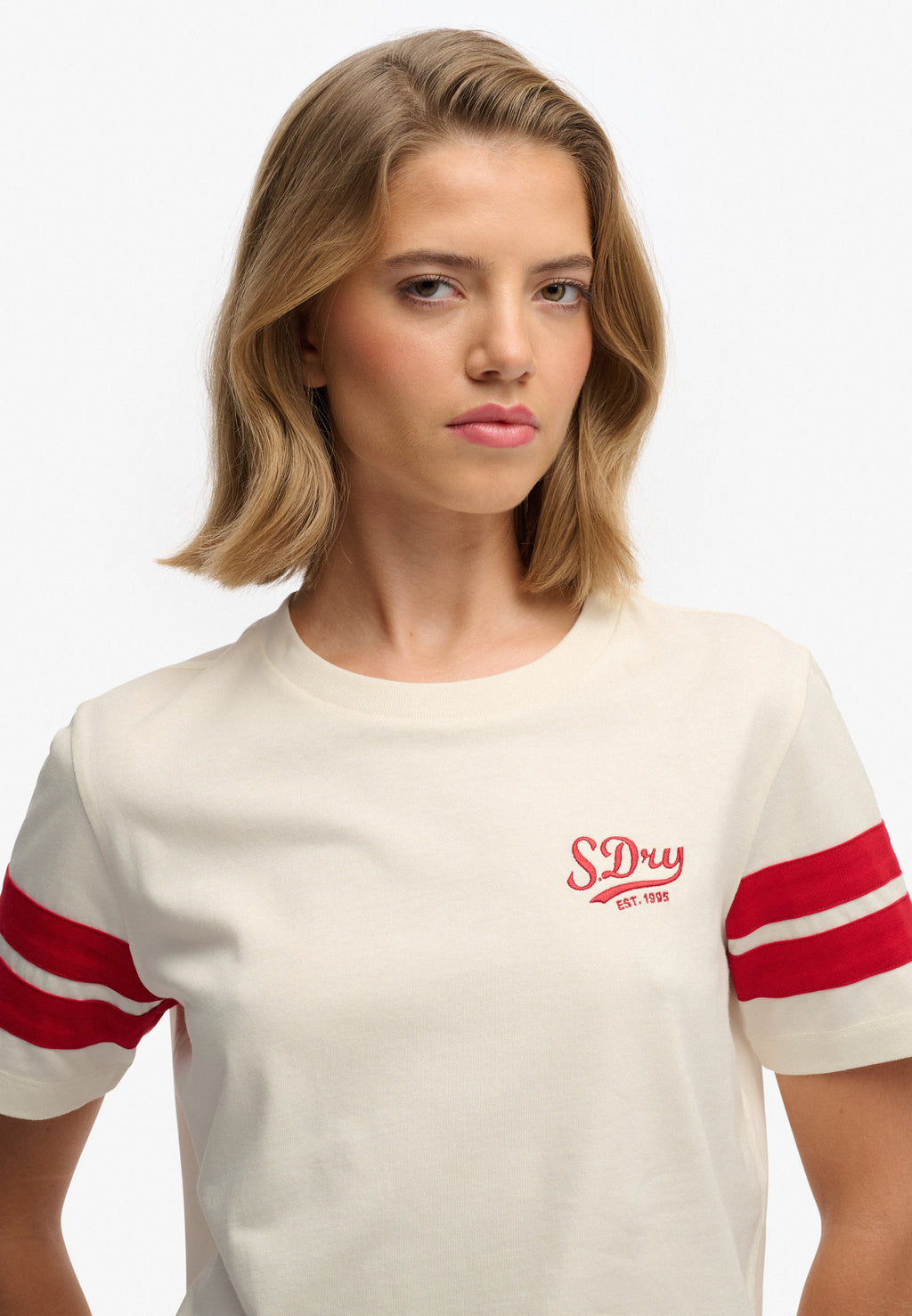 Varsity Stripe Script Tee