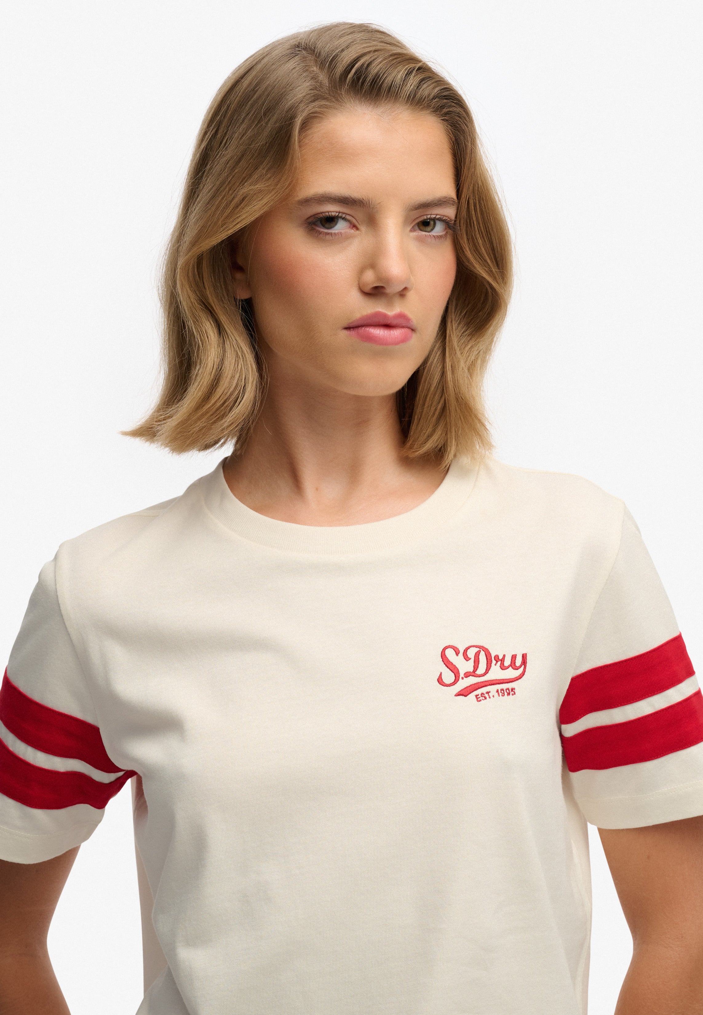 Varsity Stripe Script Tee