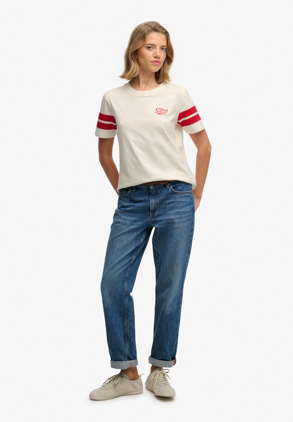 Varsity Stripe Script Tee