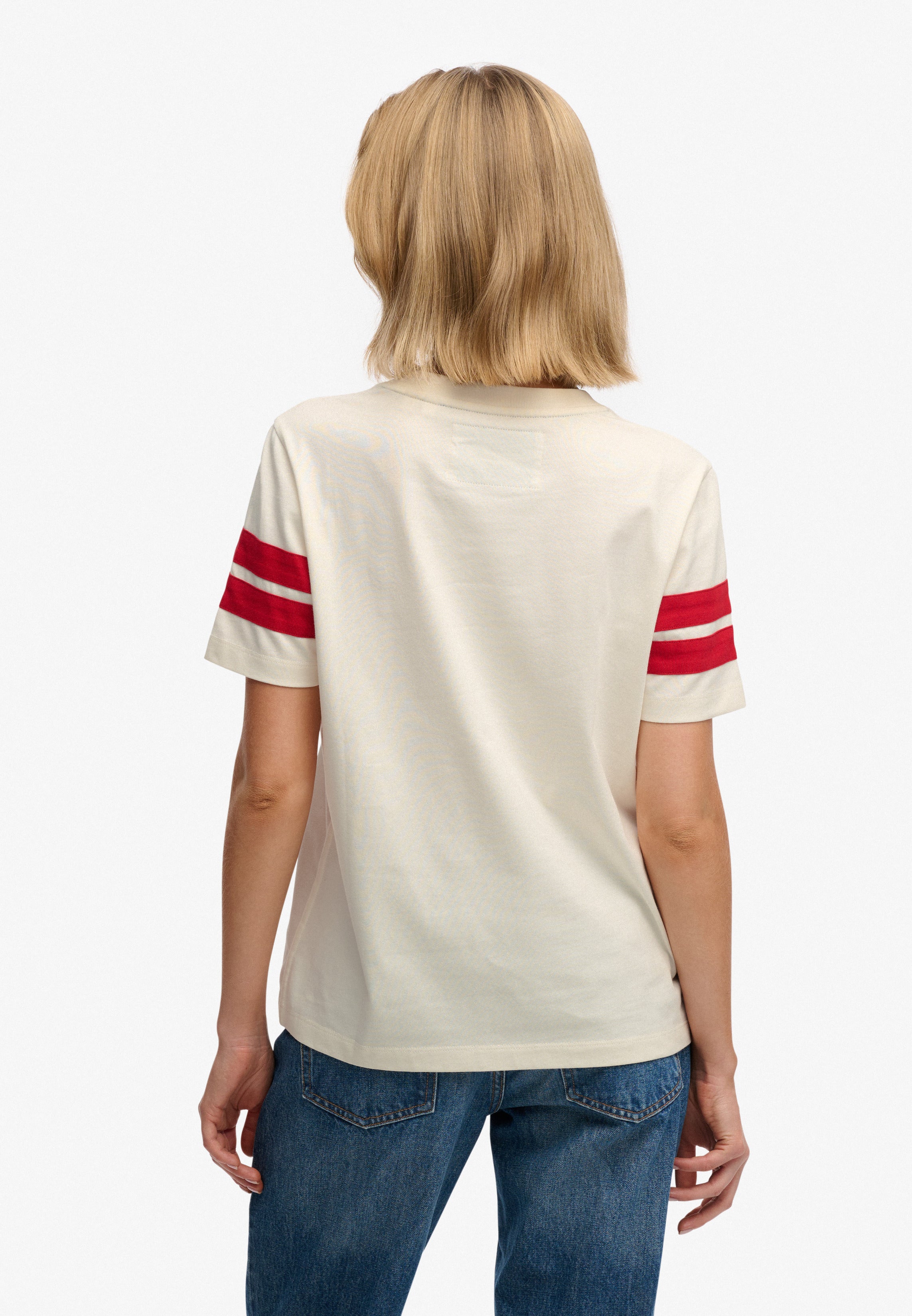 Varsity Stripe Script Tee