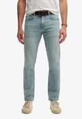 Vintage Slim Straight Jeans — Heavy Stonewash Blue
