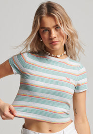 Vintage Stripe Crop T-Shirt