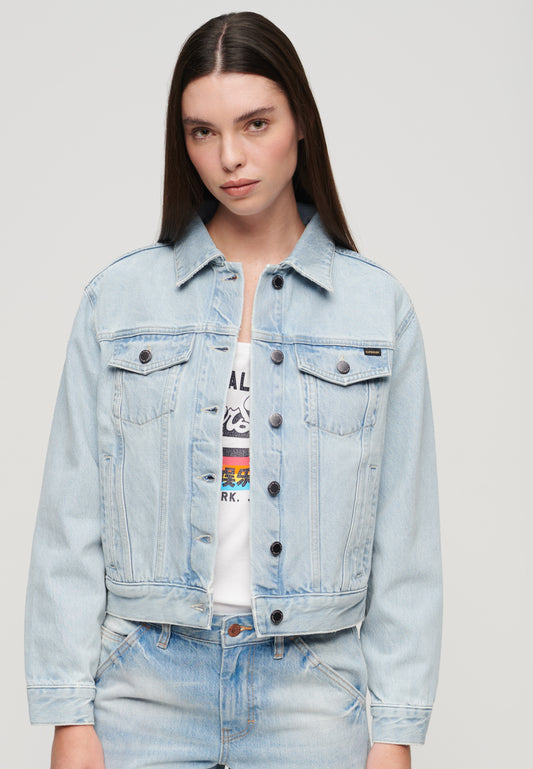 Emb Denim Trucker Jacket