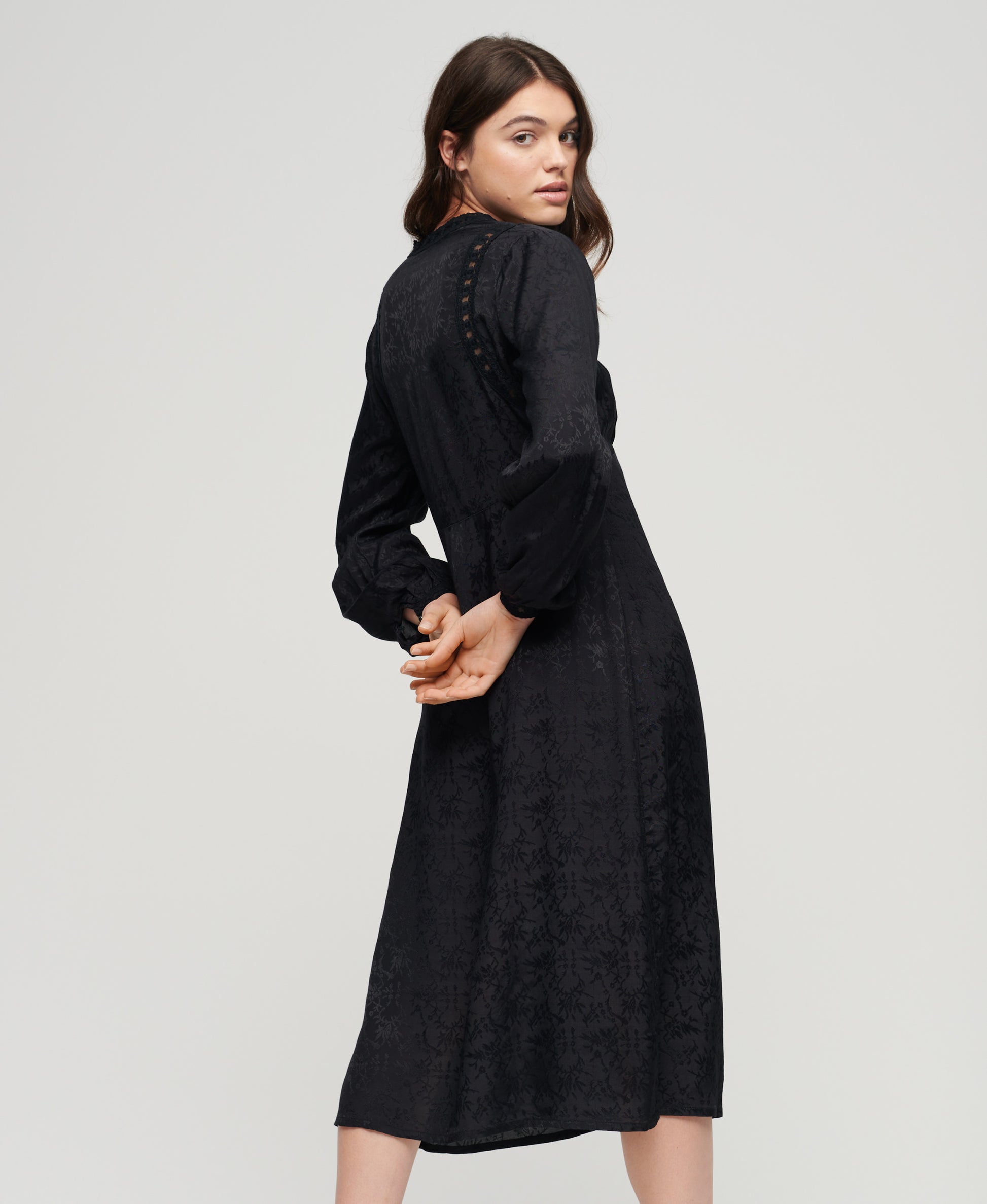 Lace Trim Midi Dress (1)