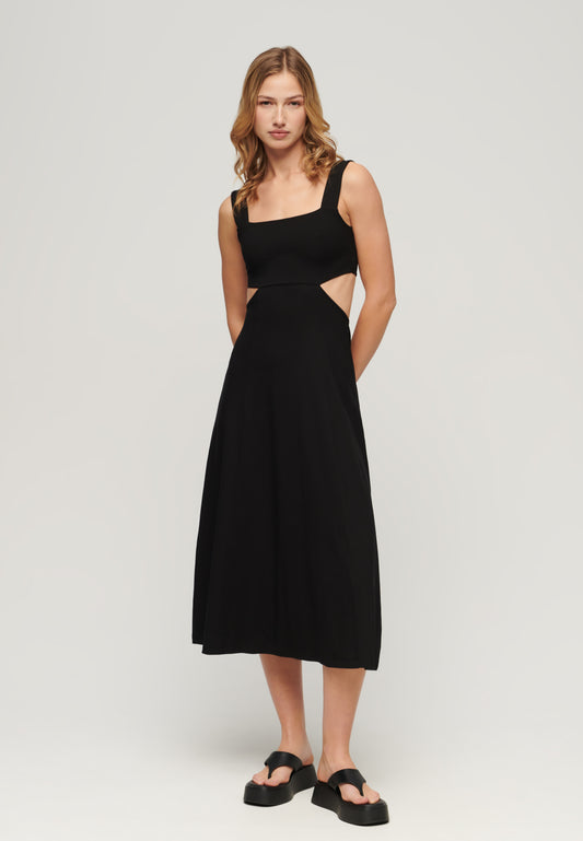 Jersey Cutout Midi Dress