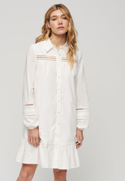 Lace Mix Shirt Dress