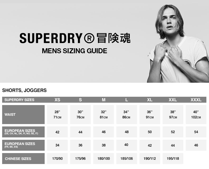 Mens Size Guide Superdry South Africa