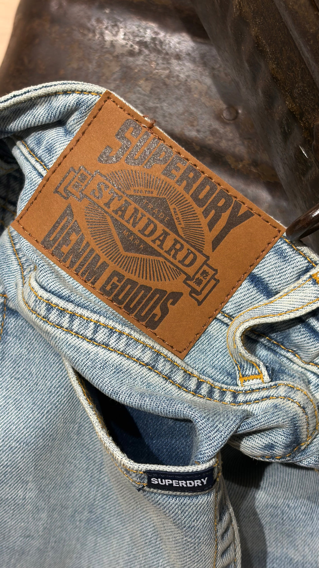 Vintage Slim Straight Jeans — Heavy Stonewash Blue