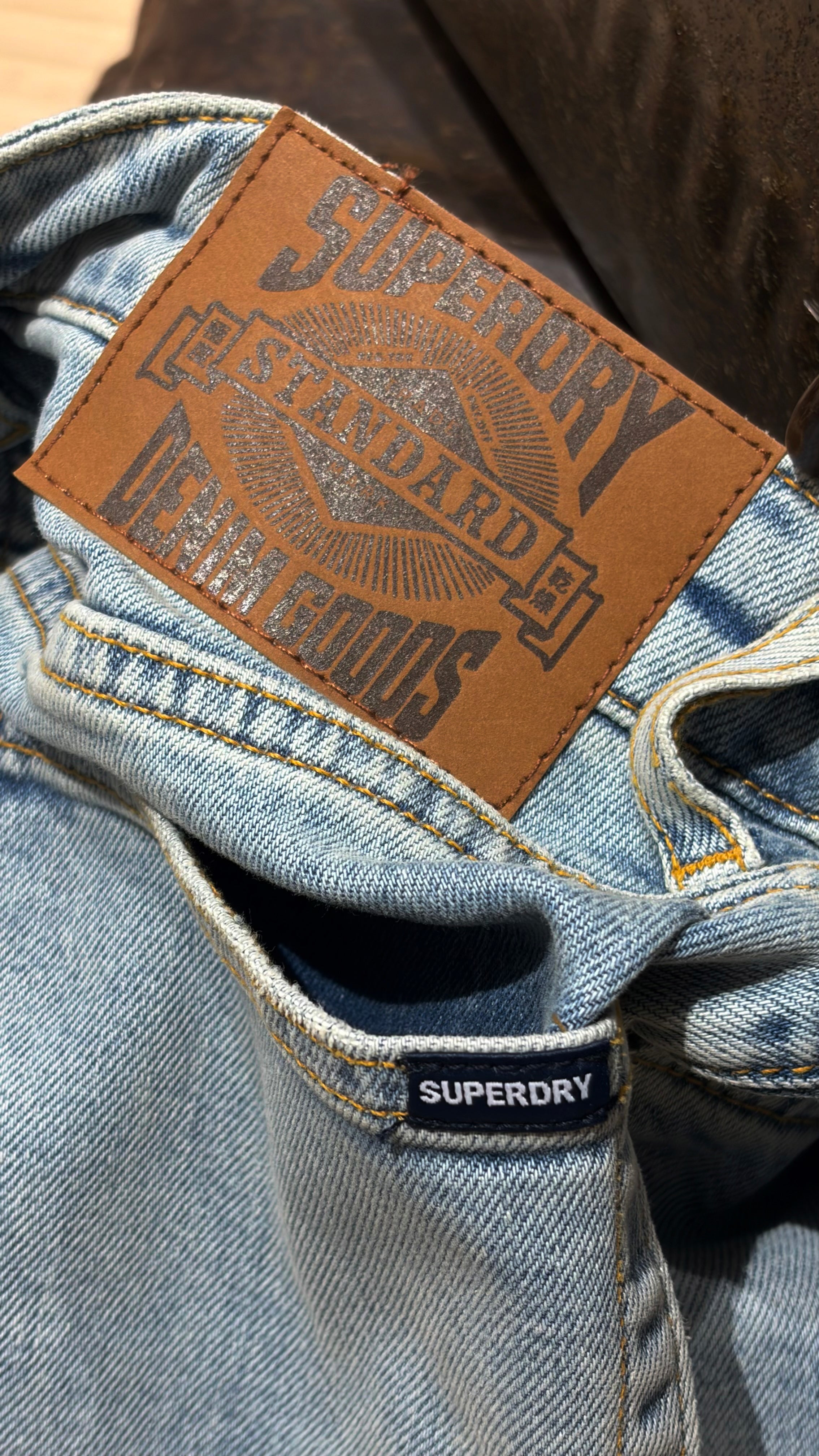 Vintage Slim Straight Jeans — Heavy Stonewash Blue